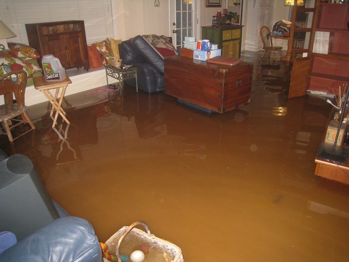 The flooded home of Houston residents Dean and Charmain Bixler
