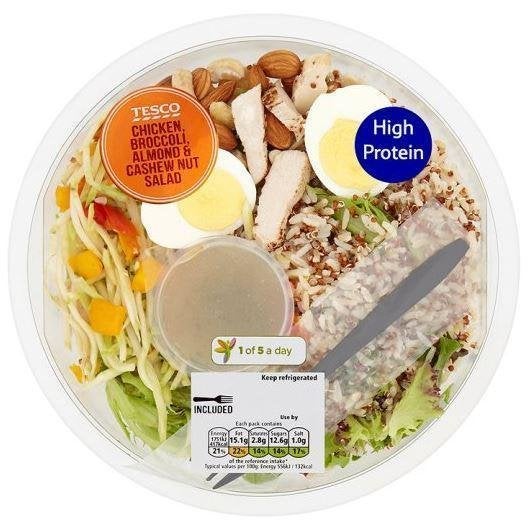 Tesco's 315g Chicken, Broccoli, Almond and Cashew Nut Salad has been recalled