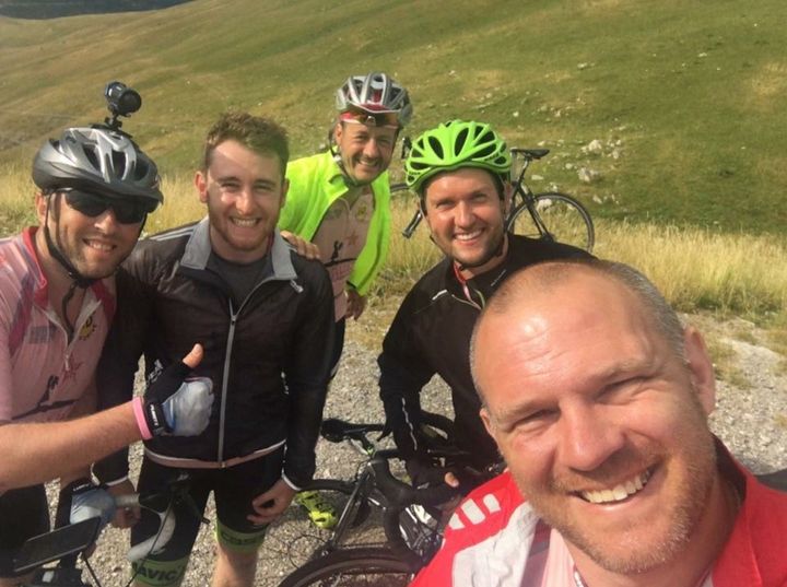 Richard Atkinson with friends on a charity bike ride in memory of his daughter.