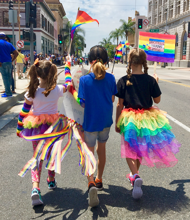 C.J. Duron and his two best girl friends at their city's 2017 Pride celebration.