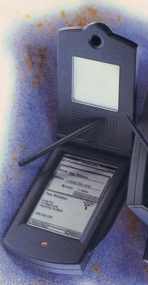 <p>In 1995 <em>Macworld</em> described this prototype as a “mocked-up videophone married to a PDA,” based on a sketch drawn by John Sculley, then Apple’s CEO. (<a href="https://archive.org/details/MacWorld_9505_May_1995" target="_blank" role="link" rel="nofollow" class=" js-entry-link cet-external-link" data-vars-item-name="Macworld" data-vars-item-type="text" data-vars-unit-name="59678377e4b0524d8fa7fb5c" data-vars-unit-type="buzz_body" data-vars-target-content-id="https://archive.org/details/MacWorld_9505_May_1995" data-vars-target-content-type="url" data-vars-type="web_external_link" data-vars-subunit-name="article_body" data-vars-subunit-type="component" data-vars-position-in-subunit="5">Macworld</a><a href="https://archive.org/details/MacWorld_9505_May_1995" target="_blank" role="link" rel="nofollow" class=" js-entry-link cet-external-link" data-vars-item-name=" / Internet Archive" data-vars-item-type="text" data-vars-unit-name="59678377e4b0524d8fa7fb5c" data-vars-unit-type="buzz_body" data-vars-target-content-id="https://archive.org/details/MacWorld_9505_May_1995" data-vars-target-content-type="url" data-vars-type="web_external_link" data-vars-subunit-name="article_body" data-vars-subunit-type="component" data-vars-position-in-subunit="6"> / Internet Archive</a>)</p>