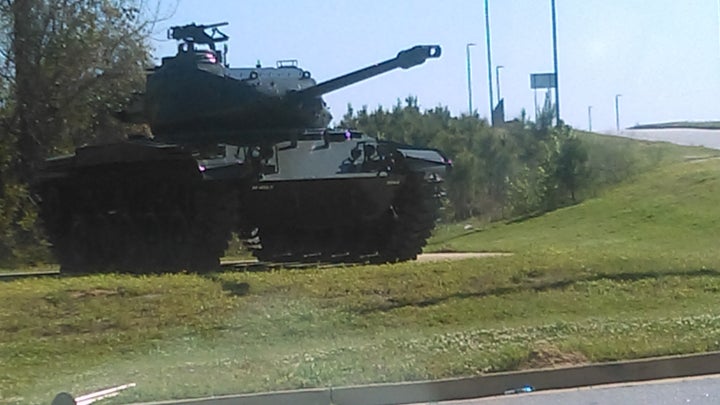 An image of an American tank on display.