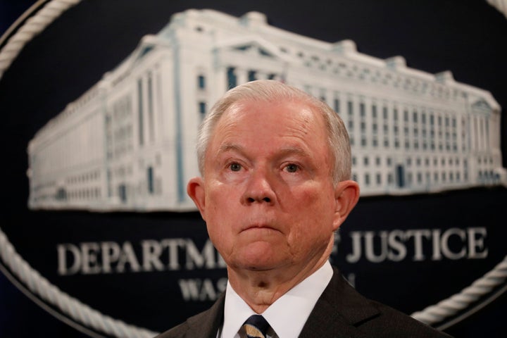 U.S. Attorney General Jeff Sessions during a news conference on Thursday.