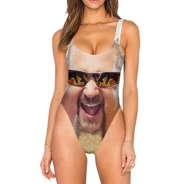 bathing suit with face on it