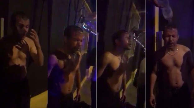 Video footage appears to show delivery drivers dousing a victim with water