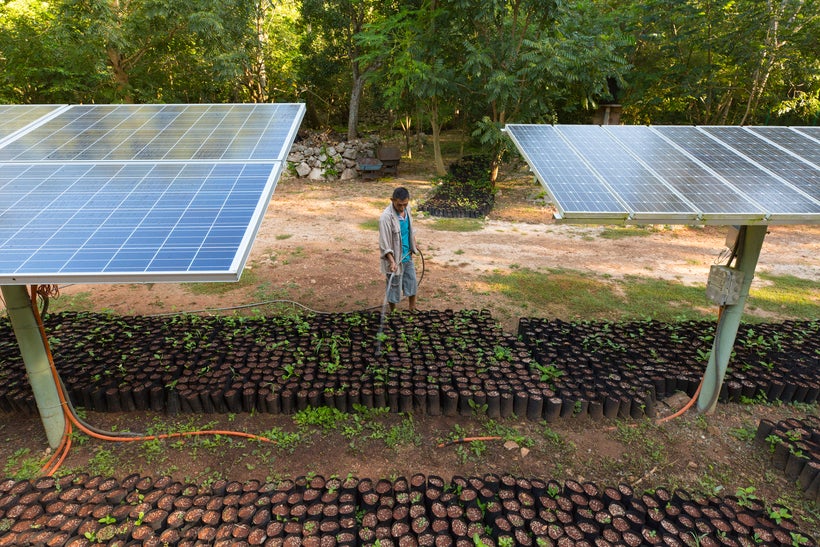 Solar panels at the Kaxil Kiuic Biocultural Reserve © Erich Schlegel