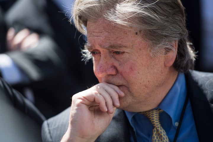 White House chief strategist Steve Bannon in Washington, DC on Monday, April 10, 2017.