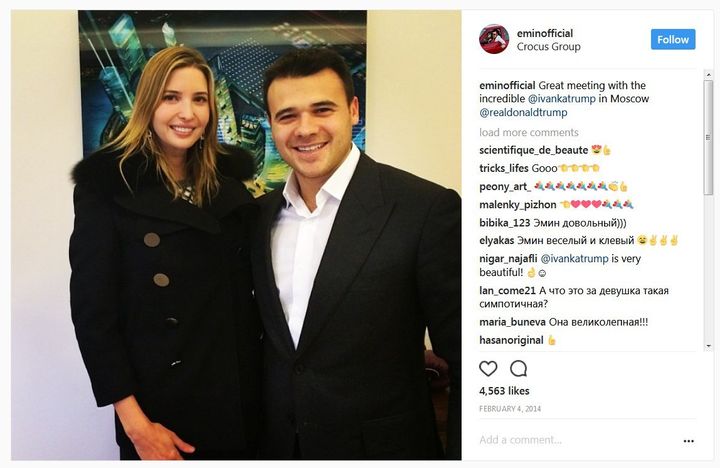 Ivanka Trump scouted locations for Trump Tower Moscow in February 2014 with Emin Agalarov, the intermediary between the Russian government and Donald Trump, Jr.