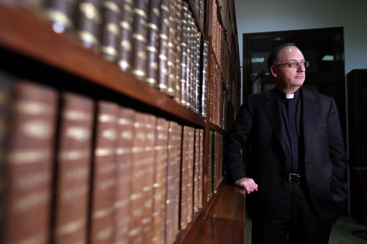 Jesuit Father Antonio Spadaro poses for a portrait session at Villa Malta, the 'Civilta' Cattolica' headquarters on March 28, 2013 in Rome, Italy. Spadaro is a Jesuit writer and theologian, he is also editor in chief of the Catholic paper 'La Civilta' Cattolica' and Pope Francis personal friend, after numerous interviews being held between the two. 