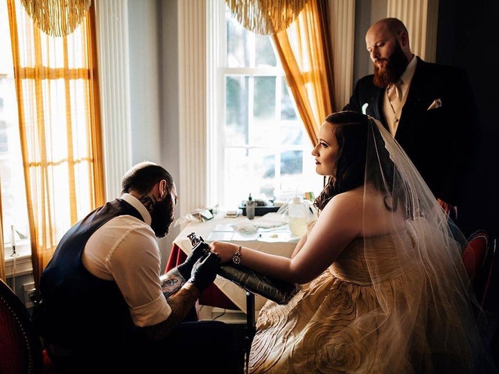 Fiore told Philly Mag that safety and cleanliness are of the utmost importance. All <a href="http://www.phillymag.com/philadelphia-wedding/2017/06/29/wedding-tattoo-artist-philadelphia/" target="_blank">tools are specially packaged and sterilized</a>. Needles are properly disposed of at <a href="http://www.redlotus-tattoo.com/" target="_blank">Red Lotus Tattoo</a>, away from the wedding site.