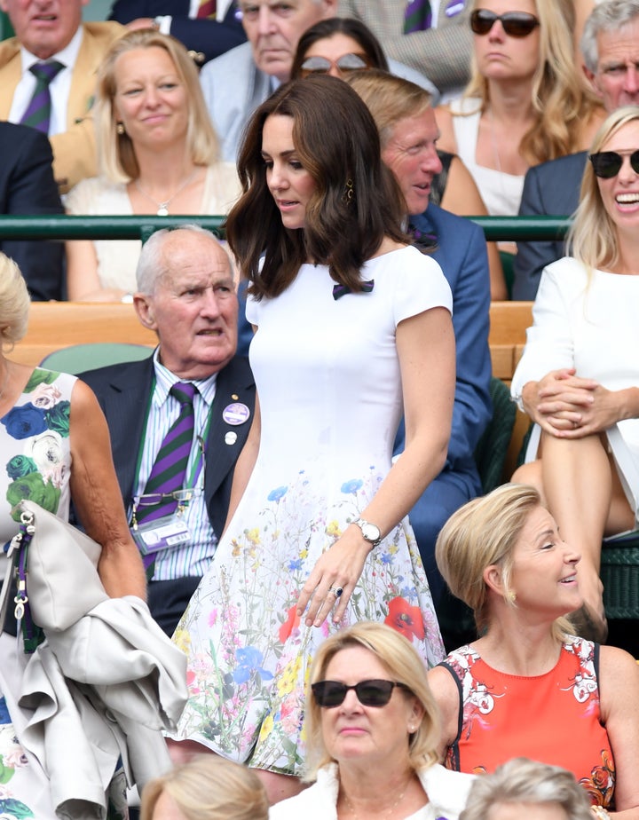 Duchess of Cambridge attends day 13 of Wimbledon 2017 on July 16, 2017 in London, England.