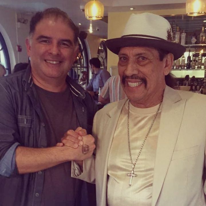 Hanging out with restaurateur Danny Trejo at the opening of Trejo’s Cantina in Pasadena.