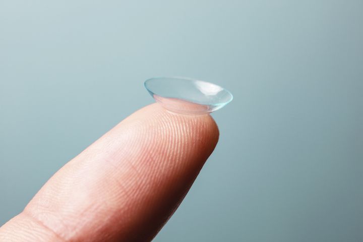 The pensioner had a total of 27 contact lenses in one eye (file picture)