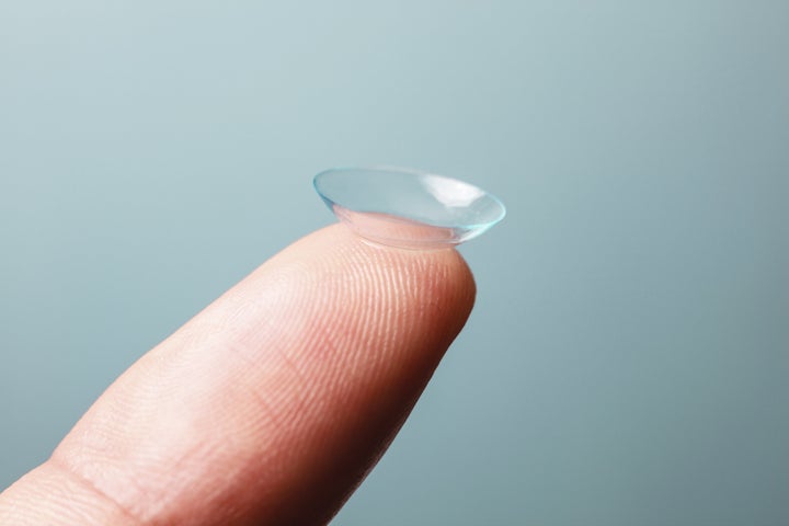 The pensioner had a total of 27 contact lenses in one eye (file picture)