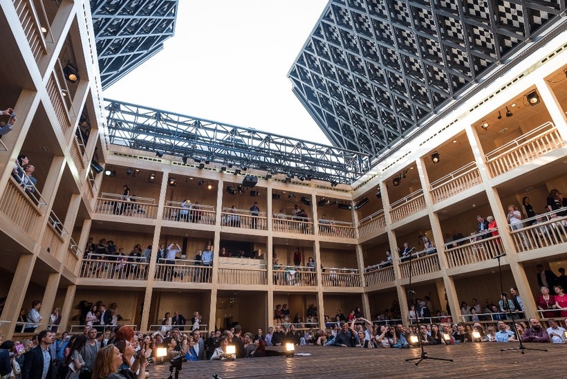 The retractable roof in the Gdansk Shakespeare Theatre