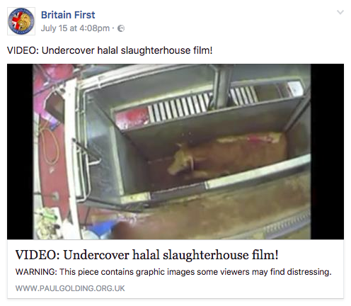 <strong>The incorrect video was shared on Britain First's official Facebook page.</strong>
