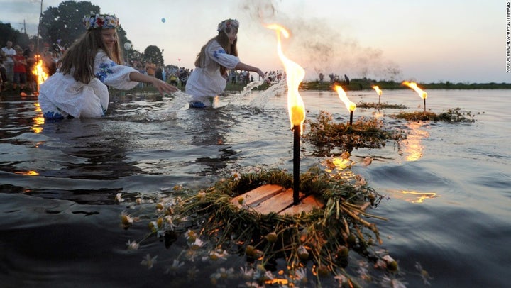 In Belarus, people celebrate the summer festival of Kupula by placing candle offerings into the river. Although practiced by