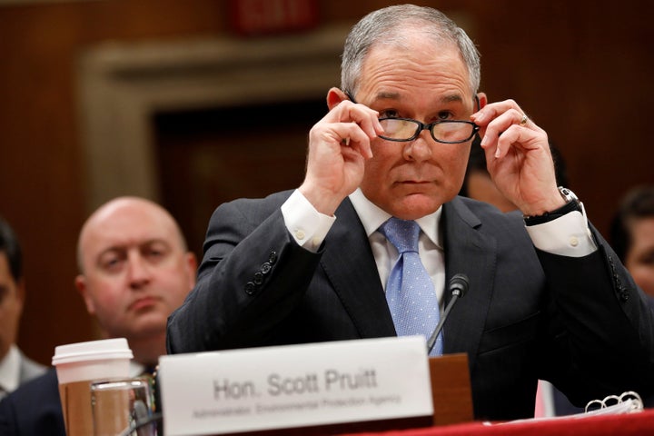 Environmental Protection Agency Administrator Scott Pruitt testifies before a Senate Appropriations Subcommittee on Capitol Hill in Washington, U.S., June 27.