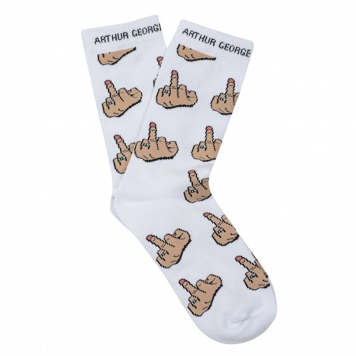 "Middle finger" socks.