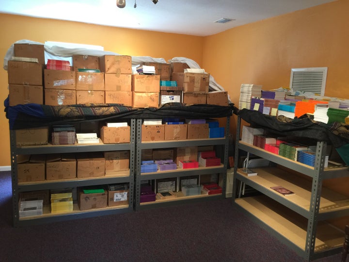 <p>Back issues of Sinister Wisdom stored in the offices in Florida.</p>