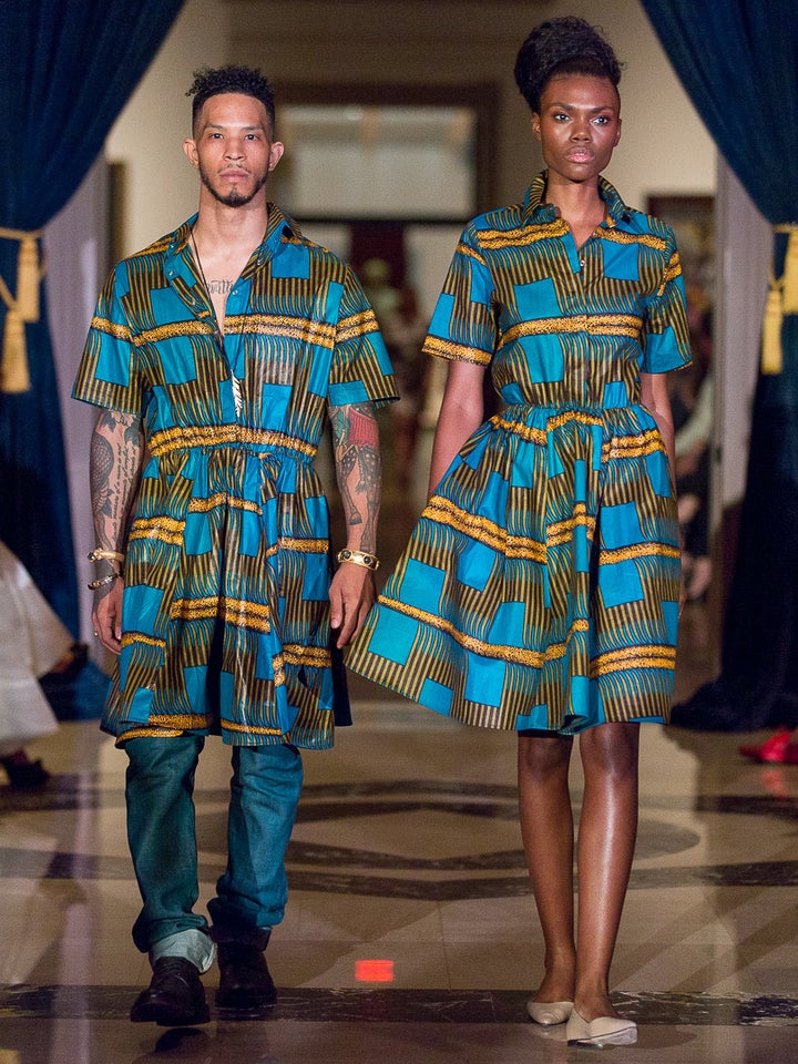 <p>André Leon Talley Presents: Fluid Fashion ’18. Look #9 Demestik by Reuben Reuel </p>
