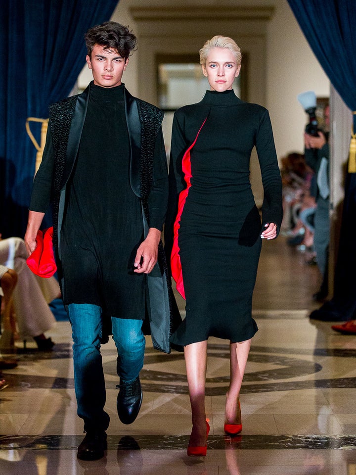 <p>André Leon Talley Presents: Fluid Fashion ’18. Look #17 Smith II featuring Allison Mitchell calf hair clutch.</p>