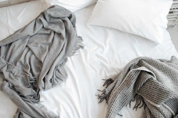 When choosing bedding to keep you cool, avoid synthetic materials and instead choose breathable natural fibers like cotton, eucalyptus, bamboo and silk. 