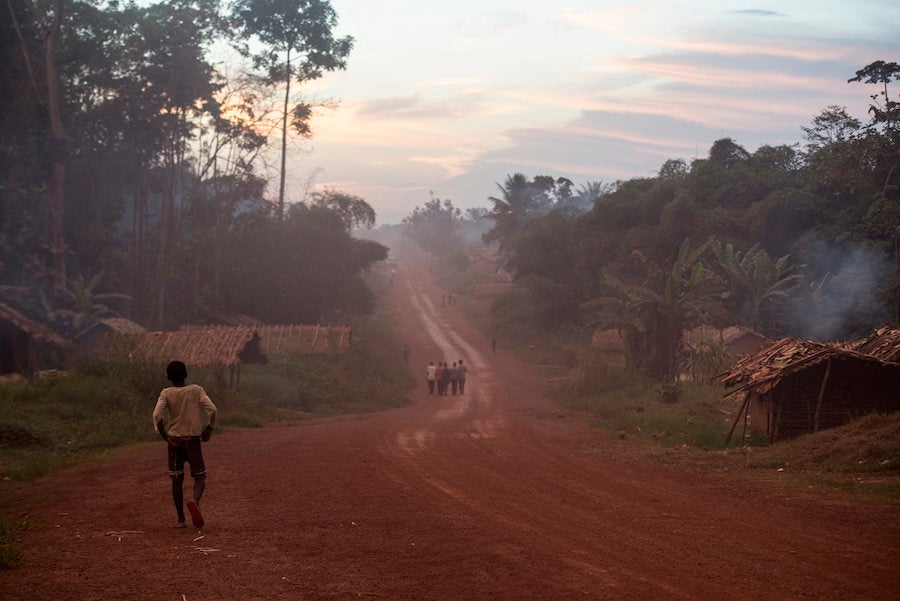 The village of Salambongo, population 1,000, has many of the black flies that can cause river blindness.