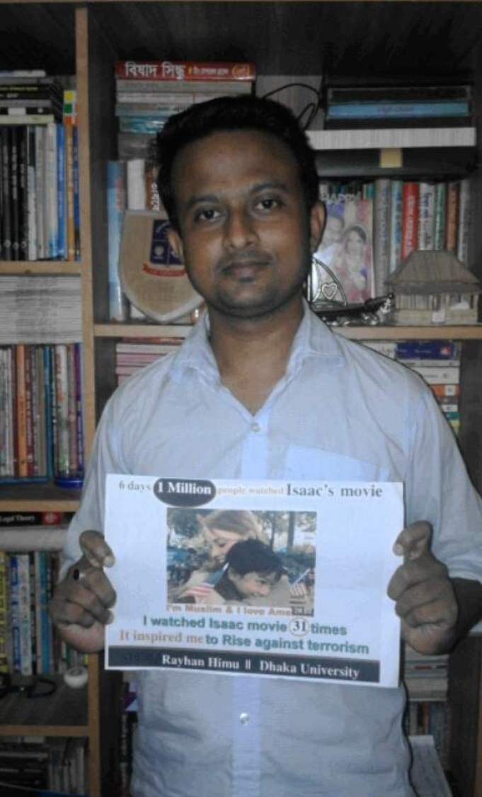 Inspired by Isaac’s movie, Rayhan Himu has led Dhaka University in the revolution against terrorism.