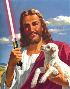 Lo, I am the Good Shepherd. And I carry a sweet light saber.
