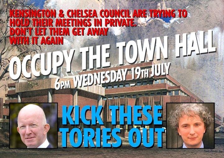 Class War has shared this picture online calling on people to occupy Kensington Town Hall 