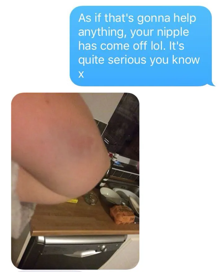 Mum hilariously 'frees the nipple' as she tries to join the 'soggy