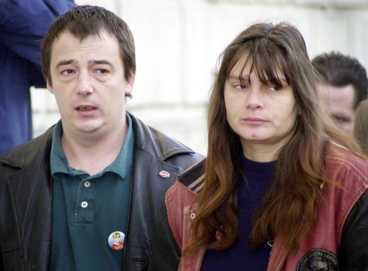 Sarah's parents Sara and Michael Payne (who has recently passed away) during the murder trial in 2001 