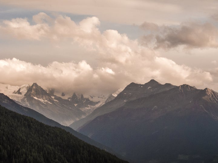 The Swiss Alps are seen from the village of Chandolin, near where the couple's bodies were found.