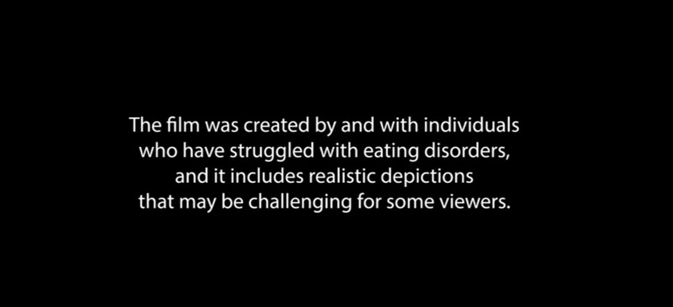 Trigger warning displayed before "To The Bone," a movie about a young woman getting treatment for an eating disorder.