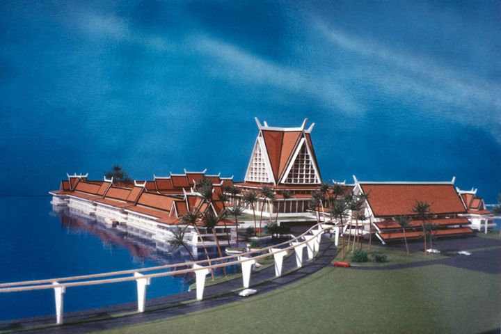 <p>Model of proposed Asian Resort</p>