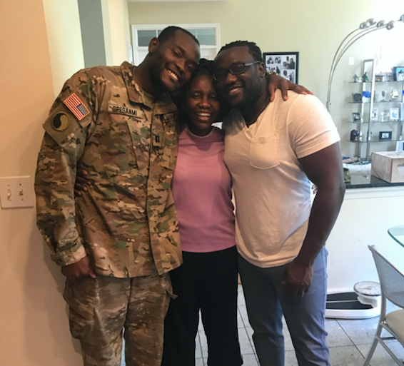 Femi, Toyin and Akin after the big surprise. 