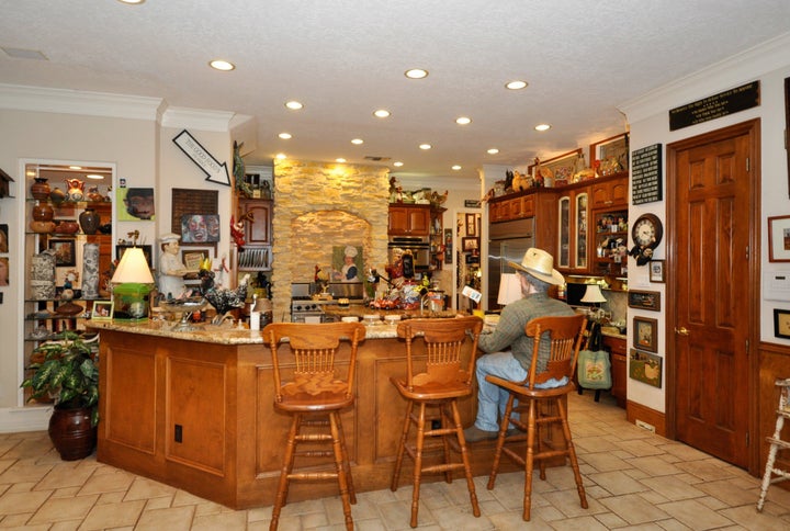 The kitchen features a center island.