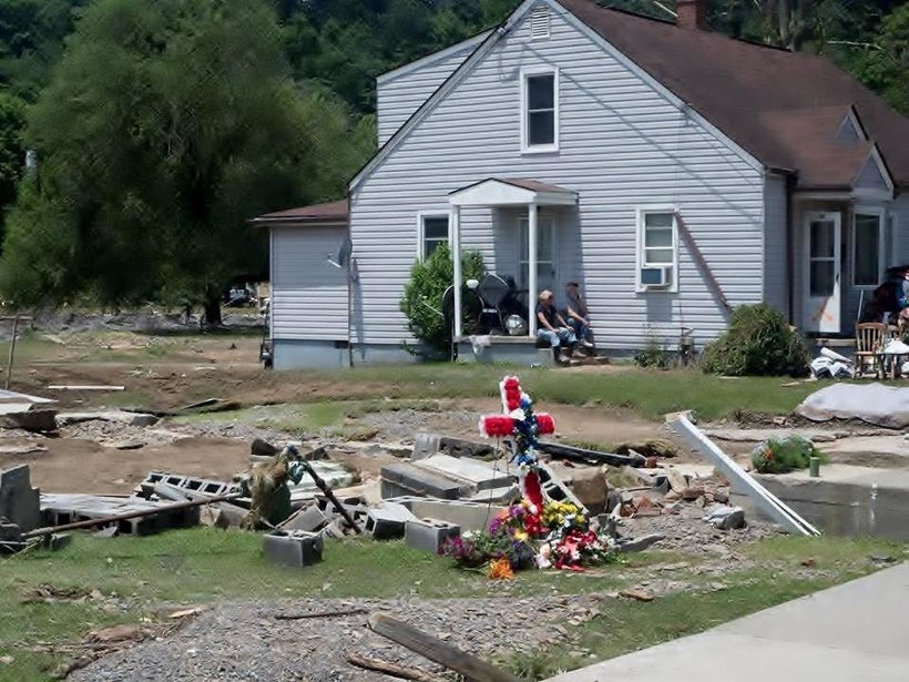 Debris after a flood in White Sulphur Springs, West Virginia.