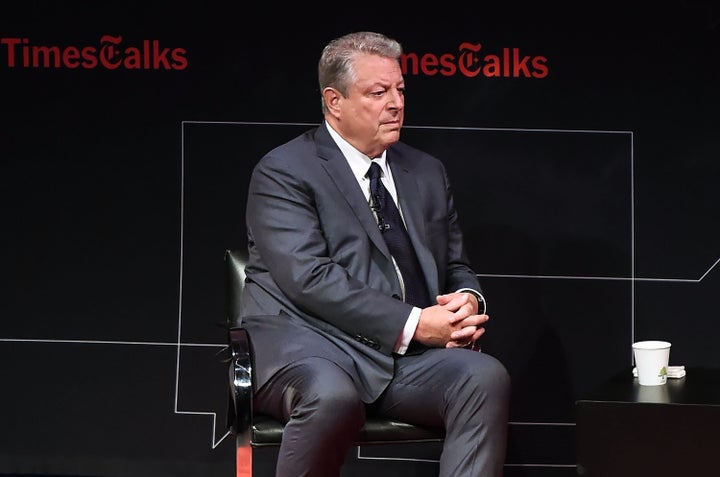 Former Vice President Al Gore speaks at a TimesTalks event in Tribeca in New York on Tuesday.