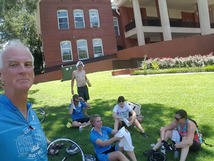 <p>Exhausted after day one of the 2017 SC Ride to Remember</p>
