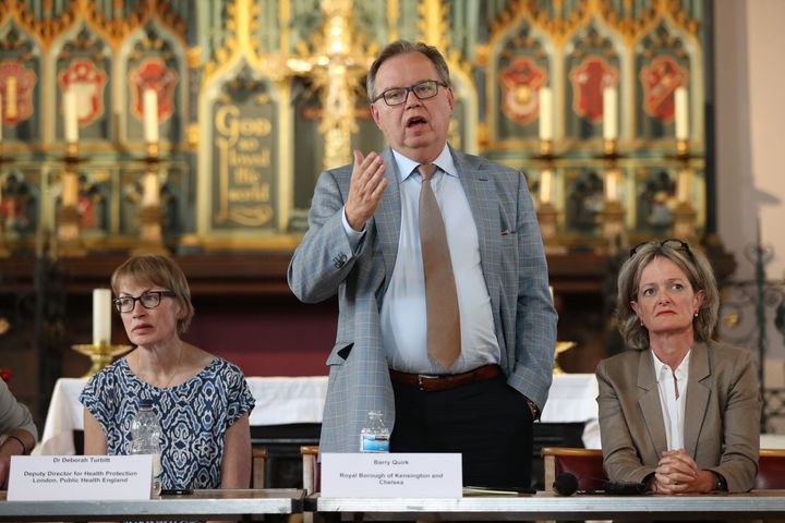 Dr Barry Quirk, centre, pictured with Dr Deborah Turbitt of Public Health England and Campbell