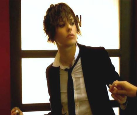 <p>Katherine Moennig as Shane, in the opening credits of LWord</p>