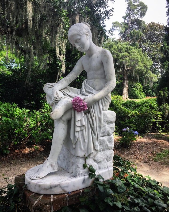 This statue at Middleton Place was buried during the Civil War by slaves to protect it. They couldn’t stop Union troops from burning down the mansion. 