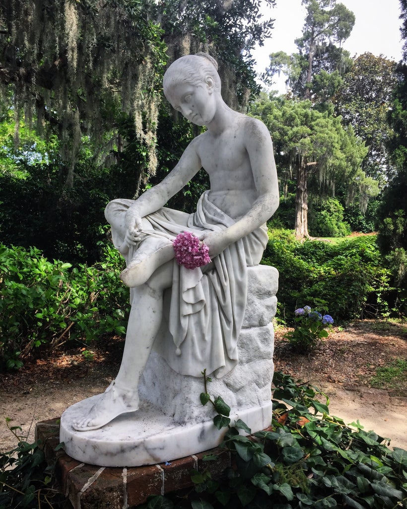 This statue at Middleton Place was buried during the Civil War by slaves to protect it. They couldn’t stop Union troops from