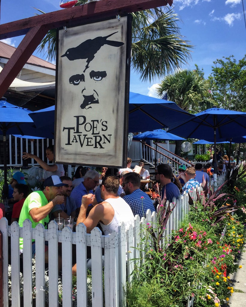 Edgar Allen Poe was a soldier at Fort Moultrie in 1837, but he served under an assumed name. Poe’s Tavern is a great place