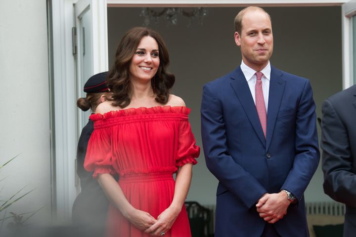 The Duchess of Cambridge Wears Bardot-Inspired Red Dress By British ...