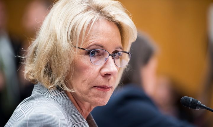 Secretary of Education Betsy DeVos prepares to testify during the Senate Appropriations Committee Labor, Health and Human Services, Education and Related Agencies Subcommittee hearing on June 6, 2017. 