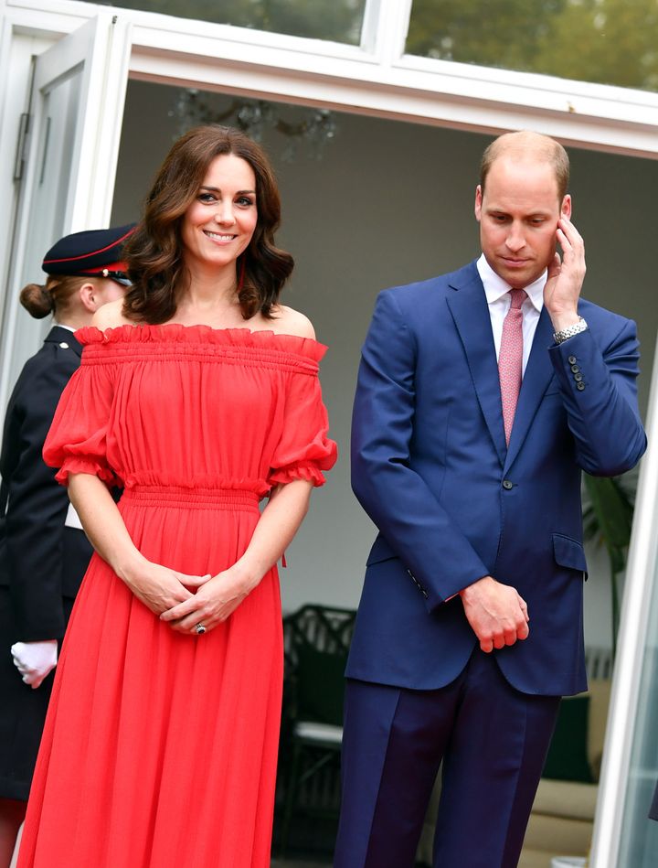 The Duchess Of Cambridge Gives Good Shoulder In A Gorgeous Red Dress ...