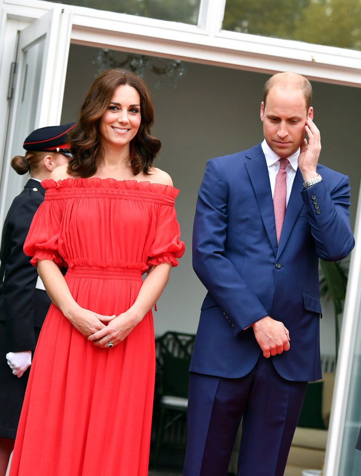 The Duchess Of Cambridge Gives Good Shoulder In A Gorgeous Red Dress ...